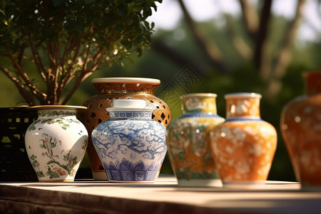 精美中国陶瓷收藏背景图片