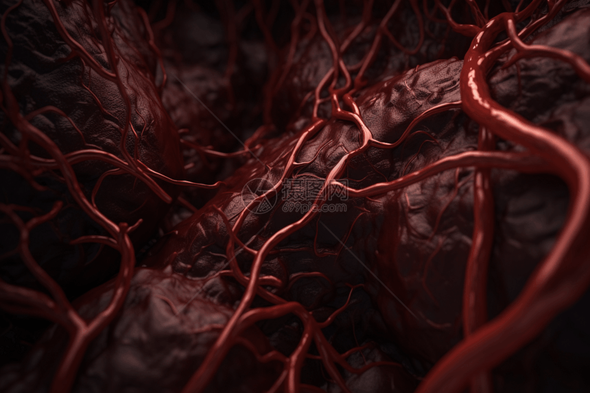 压力下的血管抽象3D概念图图片