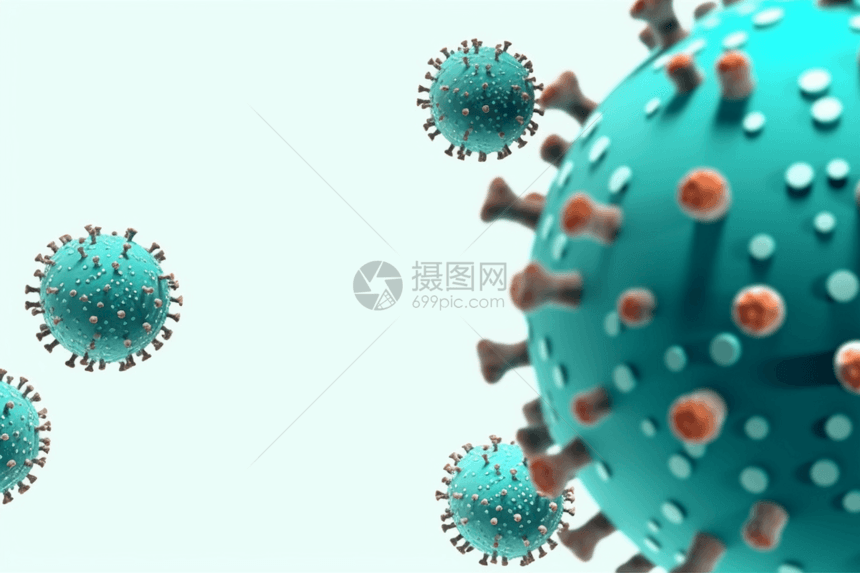 抽象病毒风险3d概念图图片