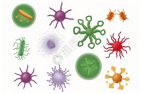 生物体细菌图标卡通插图背景图片