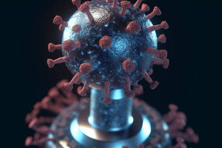 冠状病毒宏3d抽象概念图背景图片