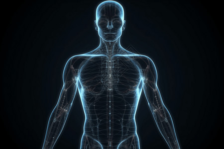 人体的子午线系统抽象图背景图片
