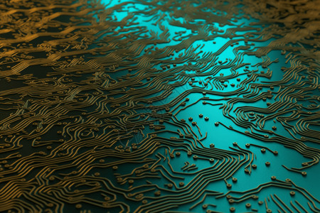 电路板二极管河流3D概念图背景图片