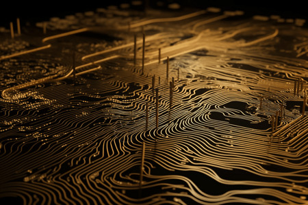 电路板二极管河流抽象3D概念图背景图片