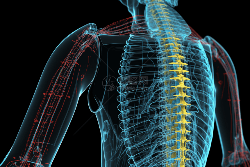 脊柱能量路径的详细视图图片