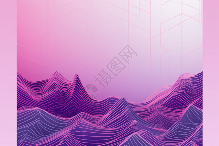 3d波浪紫色图案设计背景图片