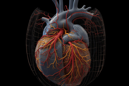 胸部区域3D概念图背景图片