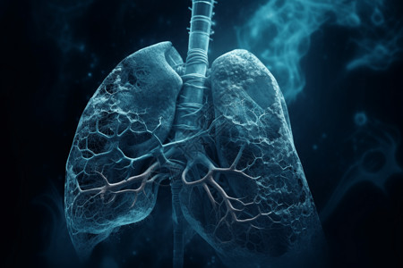 喜怒无常患病的肺部3D概念图设计图片