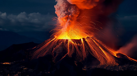 鳄鱼山火山山爆发时的景观设计图片