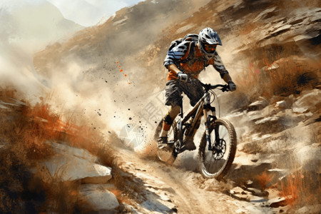 极端山地自行车平面插图图片