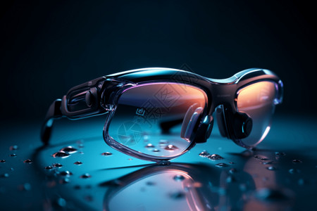 产品概念图健身视角的AR眼镜3D概念图背景