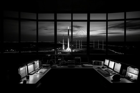 电脑火箭发射准备发射的火箭背景