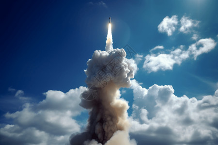 发射成功的火箭背景图片