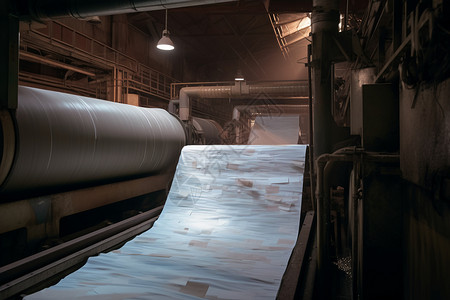 纸浆工厂的造纸机背景