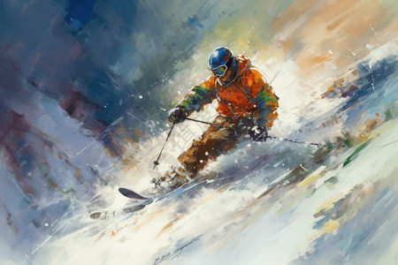 在山坡上滑雪滑雪者在陡峭的山坡上滑行插图插画