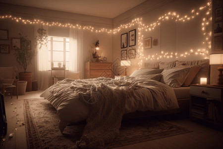 简约温暖的卧室图片