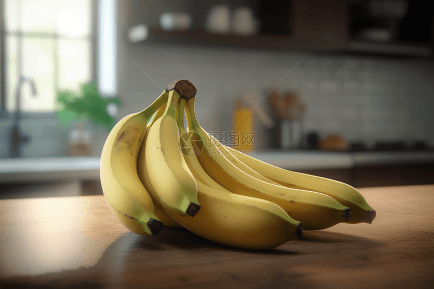 厨房台面上的香蕉图片