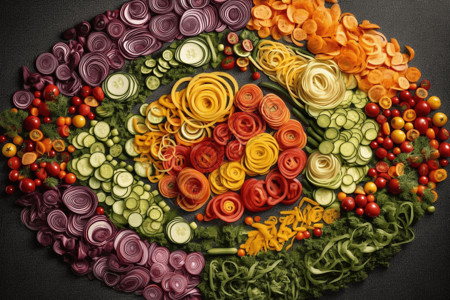 螺旋图案的蔬菜的图片