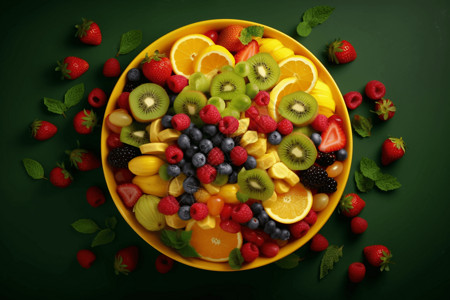 多汁的水果沙拉奇异果高清图片素材