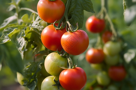 花园中的西红柿背景图片