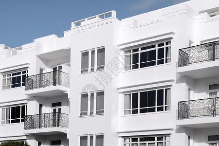 白色的公寓楼建筑背景图片