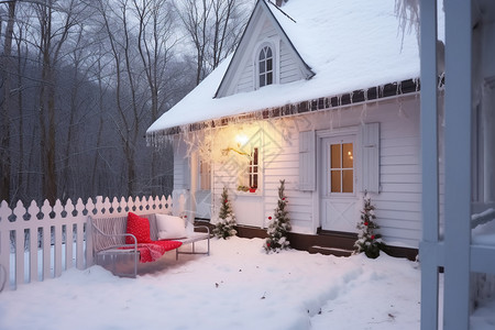 冬天的乡间别墅图片