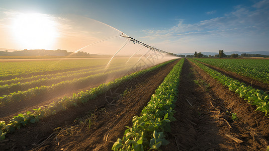 大豆作物的灌溉系统图片图片