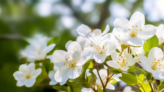 春天绽放的白色桐花图片背景图片