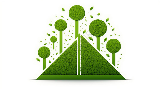 绿色生态经济增长3D建模概念图背景图片