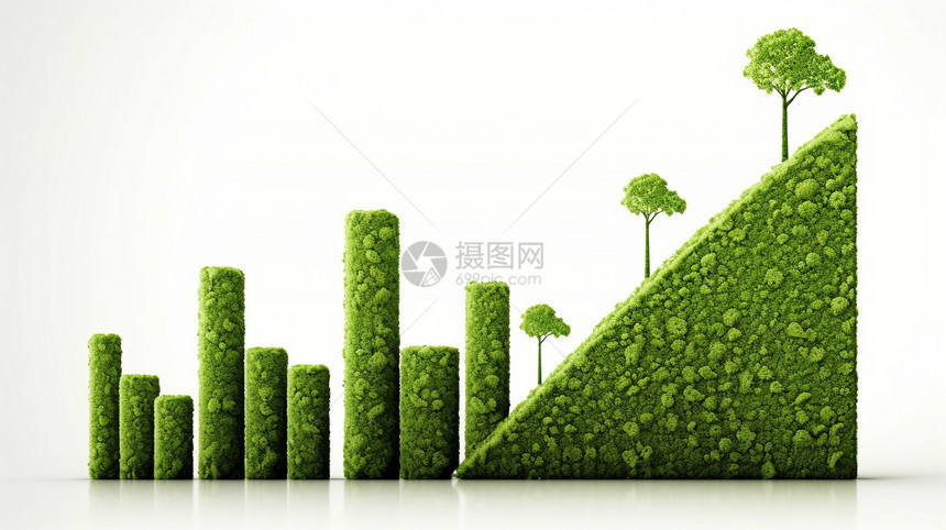 绿色生态经济增长概念图图片