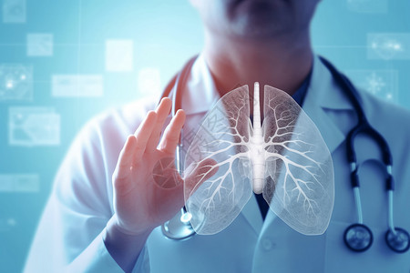 中国科学家医生检查人类肺部概念设计图片