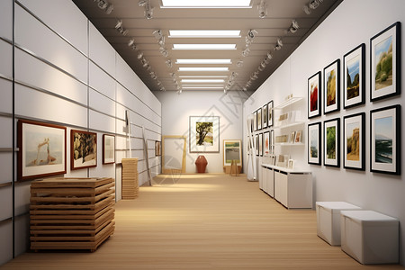 有艺术品和文物的画廊图片