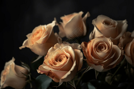 柔和灯光下的玫瑰图片