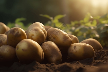 洋芋焖饭棕色土豆视图背景