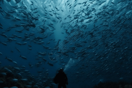 鱼群在海底游动图片