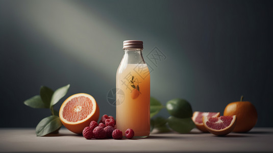 健康的果汁瓶高清图片