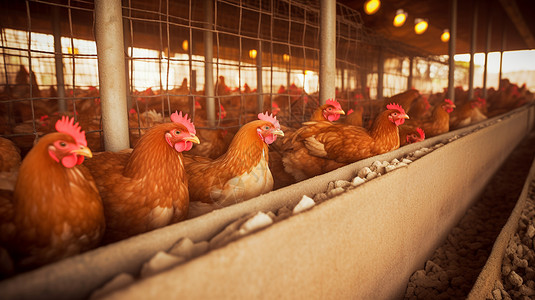 农村的养鸡场家禽高清图片素材
