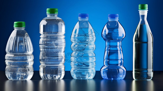 各种矿泉水的塑料瓶背景图片