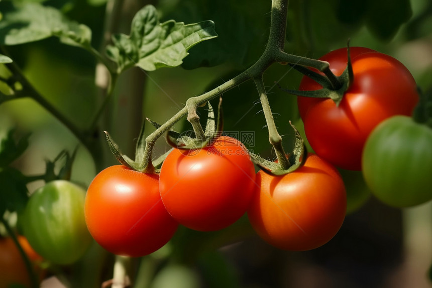 已经成熟红色西红柿图片