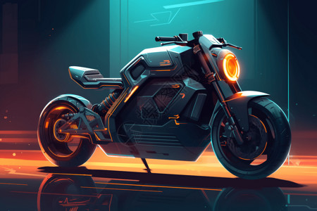 科技感摩托车背景图片