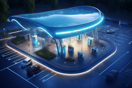 综合服务区未来科技氢气站设计图片