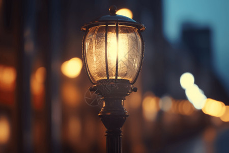 城市街道上的路灯背景图片