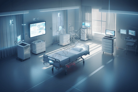 科技感远程监测病房背景图片
