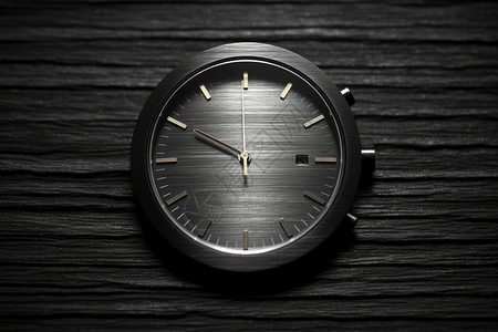 黑色金属质感时钟背景图片