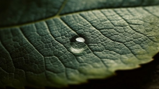 树叶上的水滴背景图片