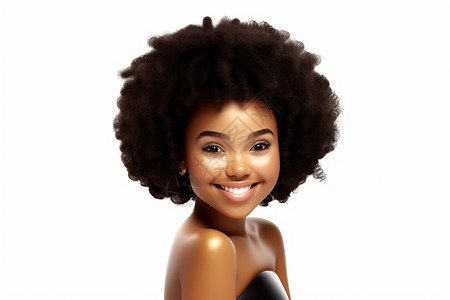 黑发非洲裔女孩图片