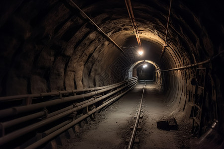 地下黑煤矿的地下隧道图片图片