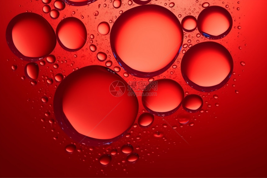 抽象油泡纹理红色背景图片