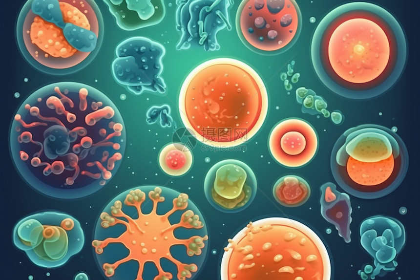 人体病毒3D插图图片