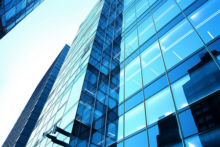 蓝玻璃高层企业大厦图图片